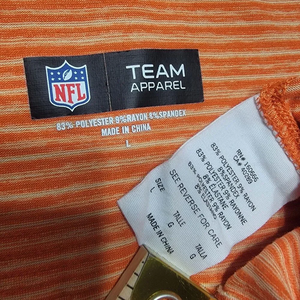 NFL Team Apparel Cincinnati Bengals Womens L Short Sleeve V Neck Stripped Shirt - Picture 6 of 8